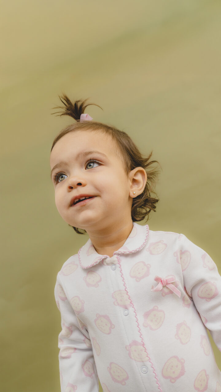 Pijama Monitos Rosados para Bebé Niña