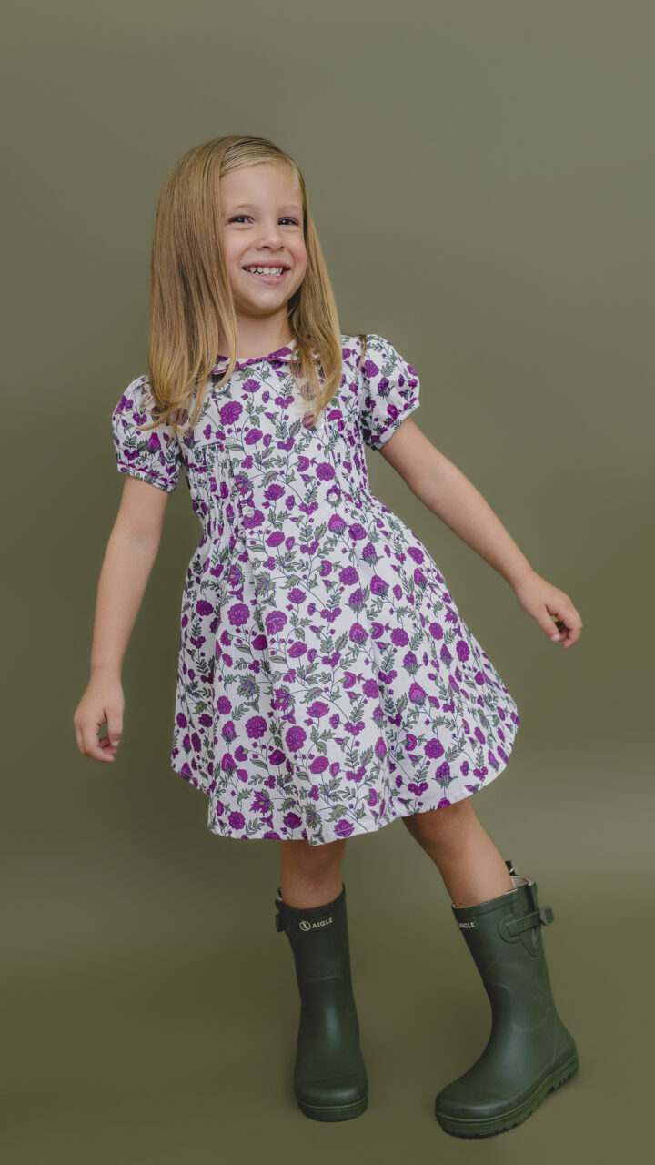 Vestido de Flores Moradas para Bebé Niña