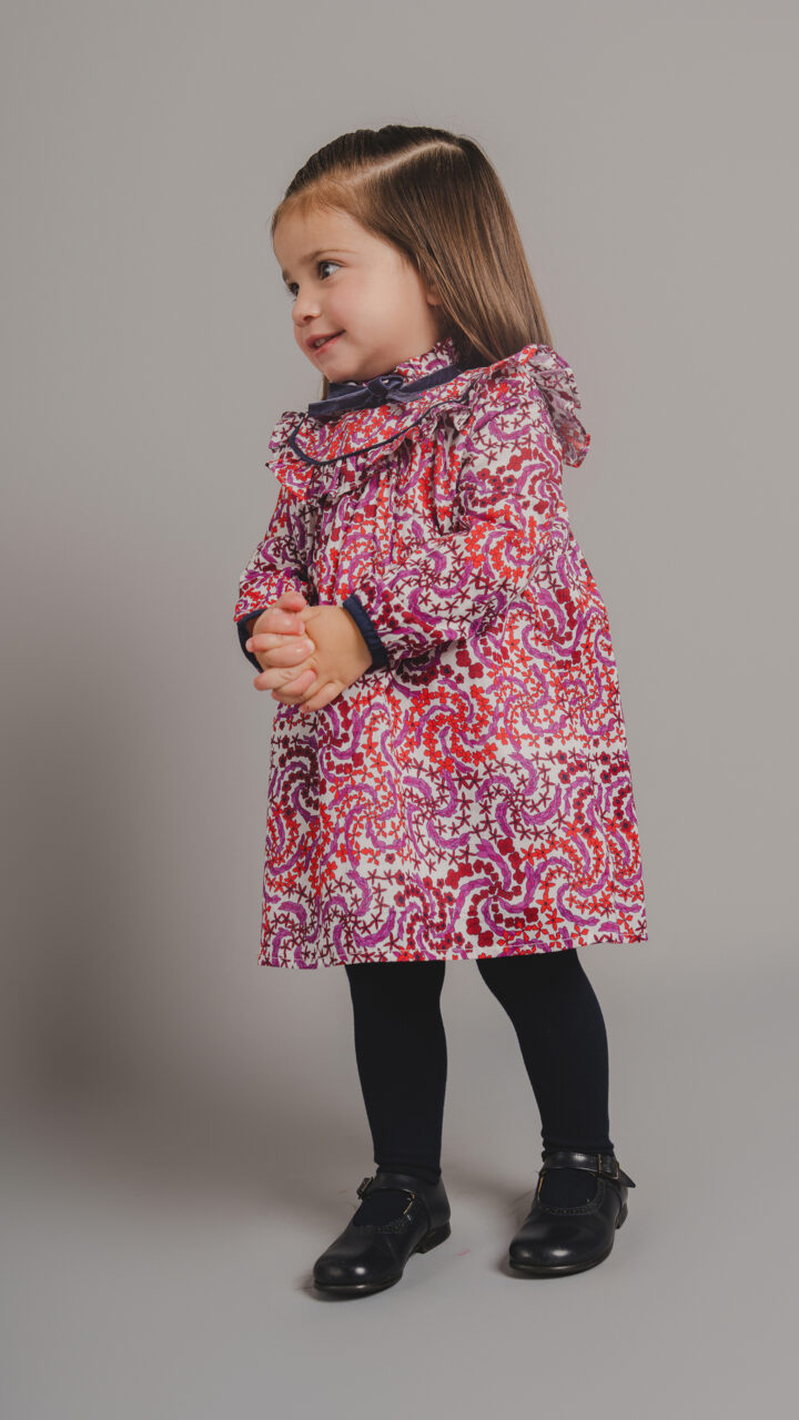 Vestido Rojo y Morado para Bebé Niña - Imagen 5