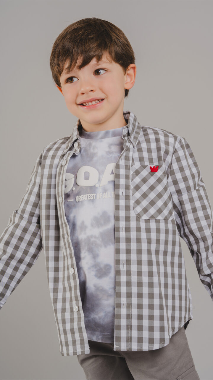 Franela Gris Teñida para Niño