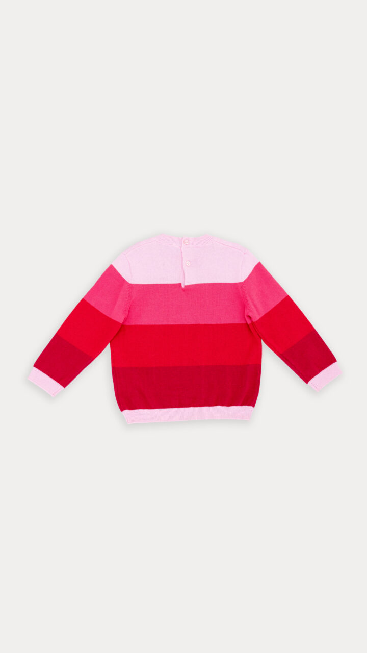 SUÉTER DE RAYAS ROSADAS PARA BEBÉ NIÑA - Imagen 2