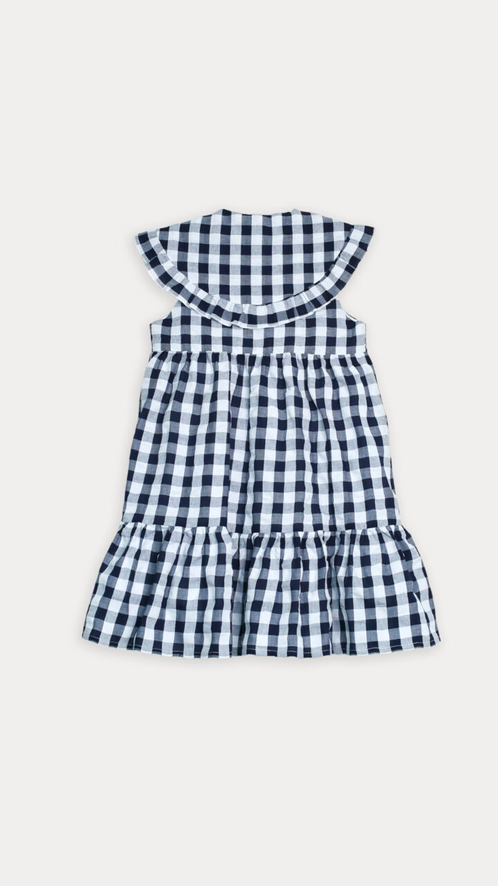 VESTIDO DE CUADROS AZULES PARA NIÑA - Imagen 2