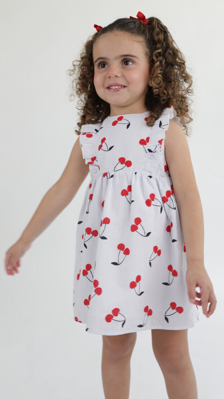 VESTIDO DE RAYAS Y CEREZAS - Imagen 4