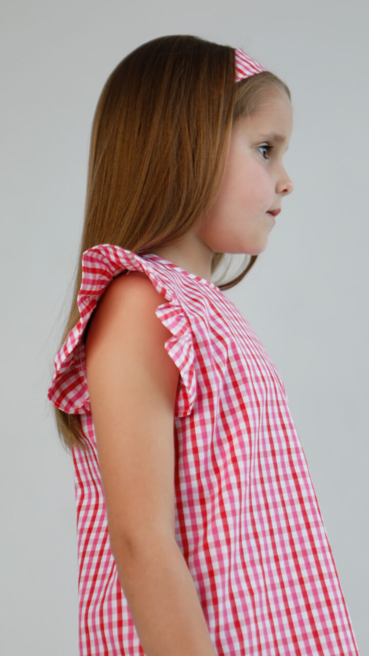 BLUSA DE CUADROS ROSADOS Y ROJOS - Imagen 5