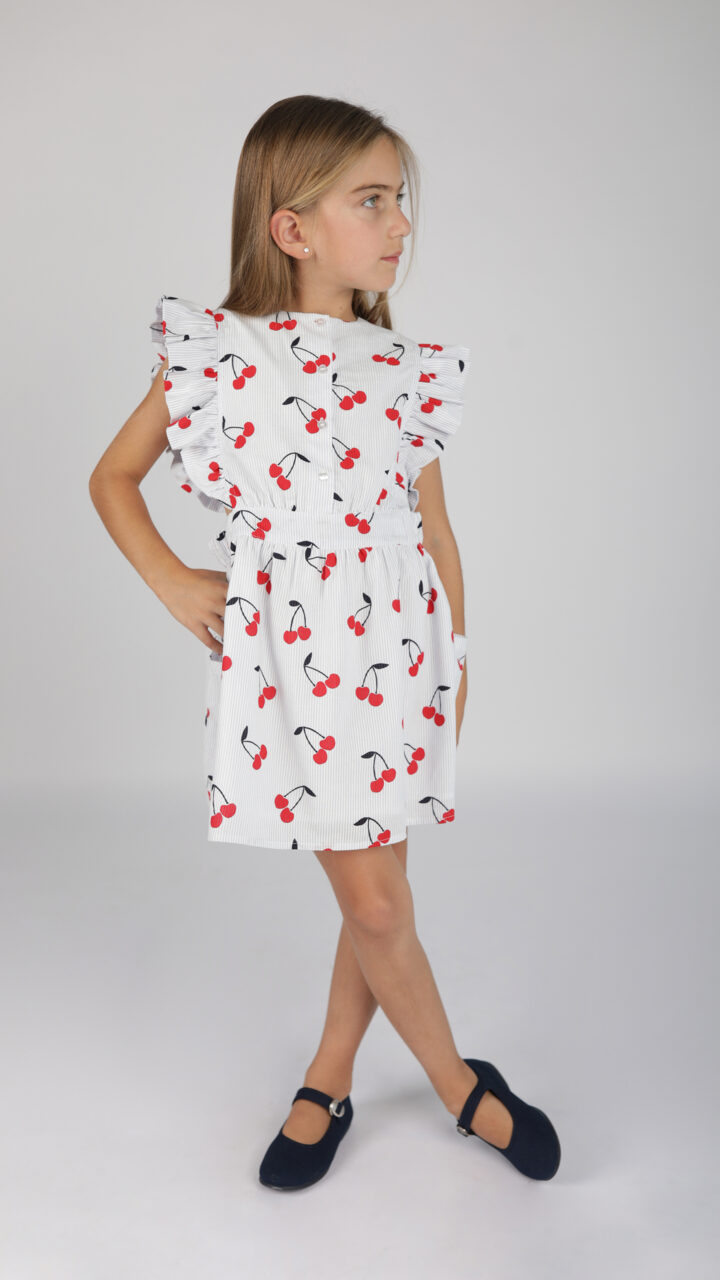 VESTIDO DE RAYAS Y CEREZAS - Imagen 4