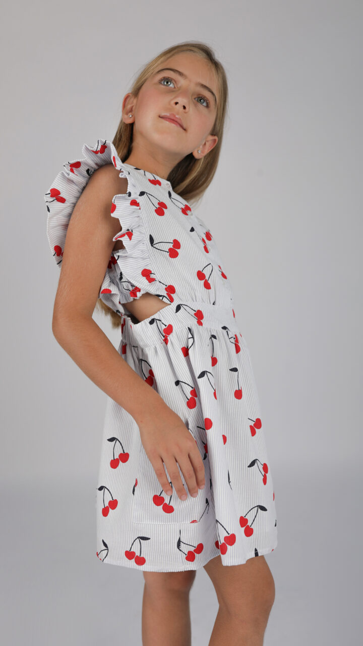 VESTIDO DE RAYAS Y CEREZAS - Imagen 5