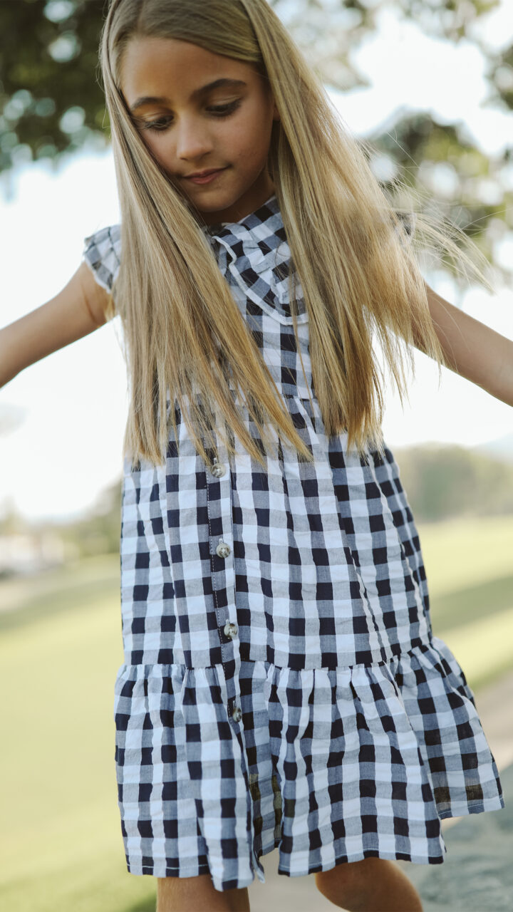 VESTIDO DE CUADROS AZULES - Imagen 6
