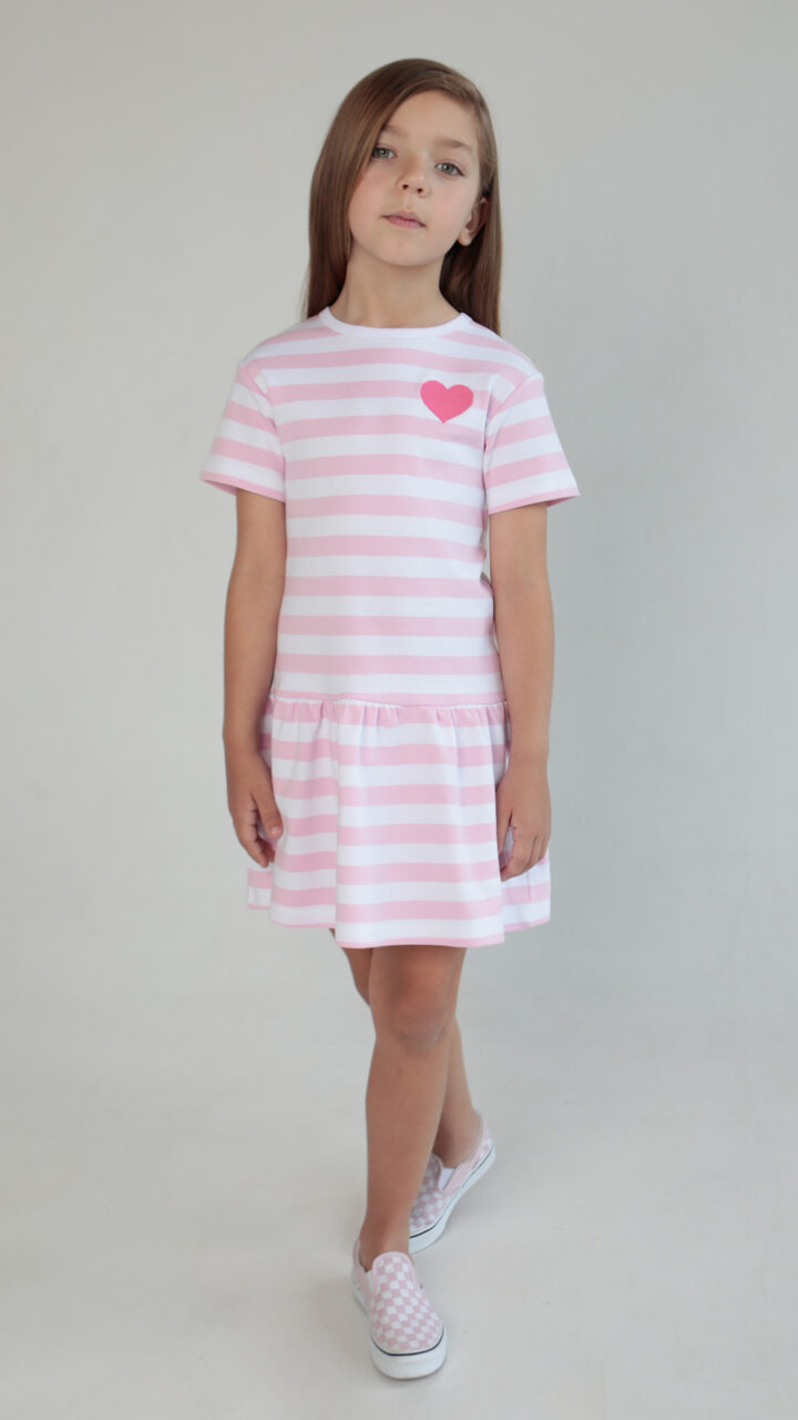 VESTIDO DE RAYAS ROSADAS - Imagen 3