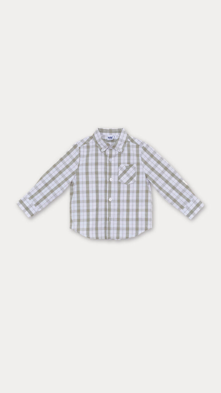 CAMISA DE CUADROS BLANCOS Y VERDES