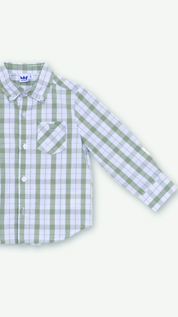 CAMISA DE CUADROS BLANCOS Y VERDES - Imagen 3