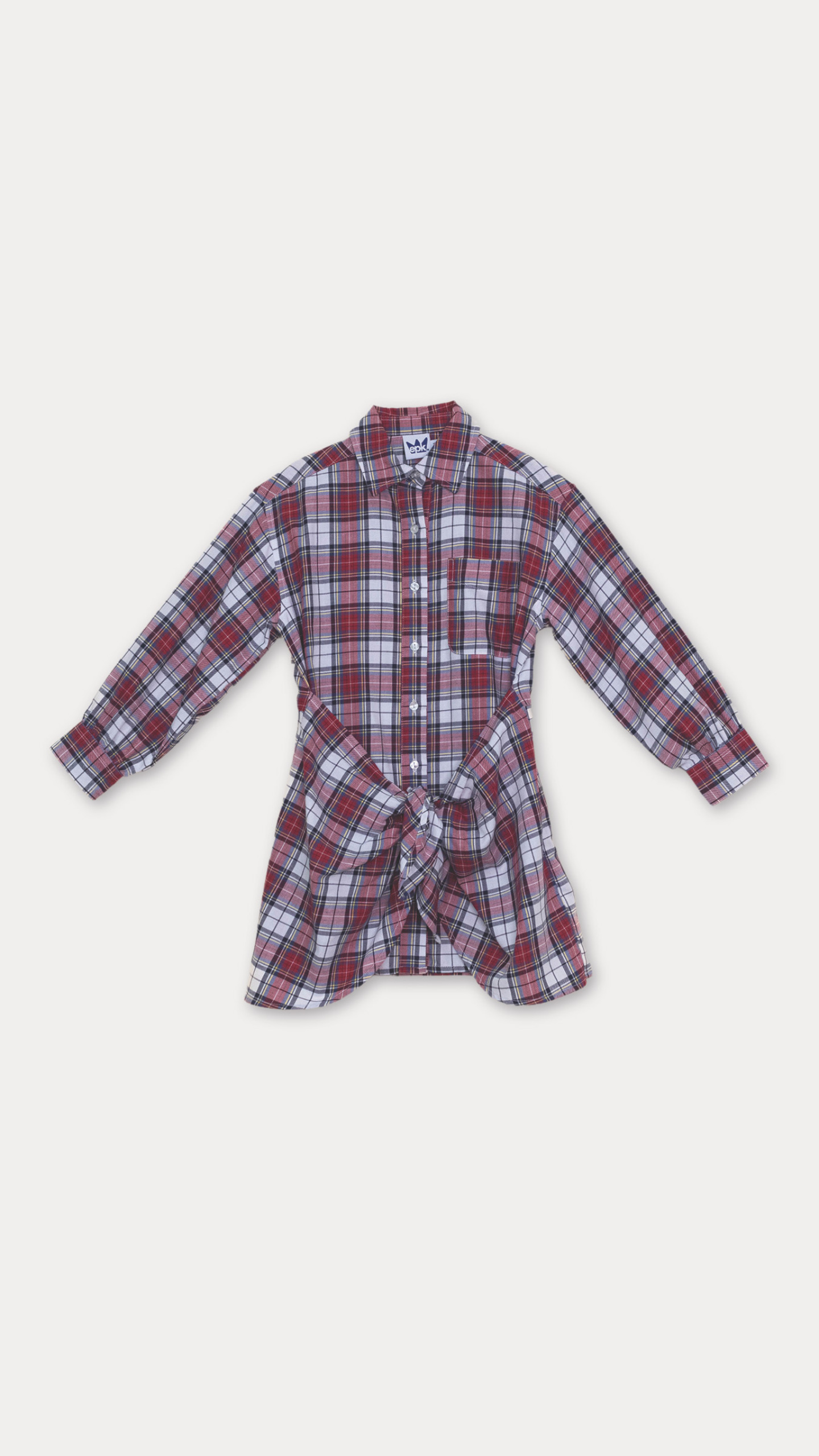 VESTIDO DE CUADROS ROJOS Y AZULES