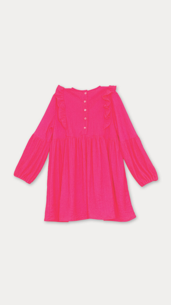 VESTIDO ROSADO CON FLORES BLANCAS - Imagen 2