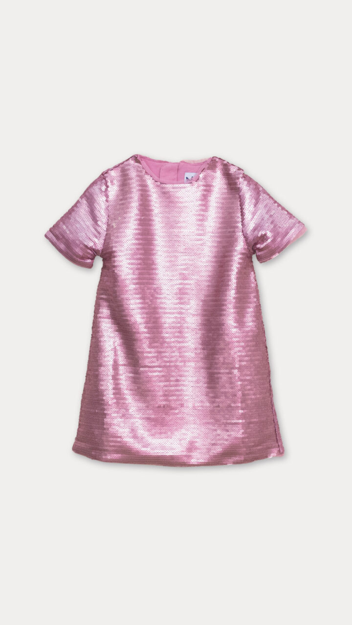 VESTIDO ROSADO LENTEJUELAS