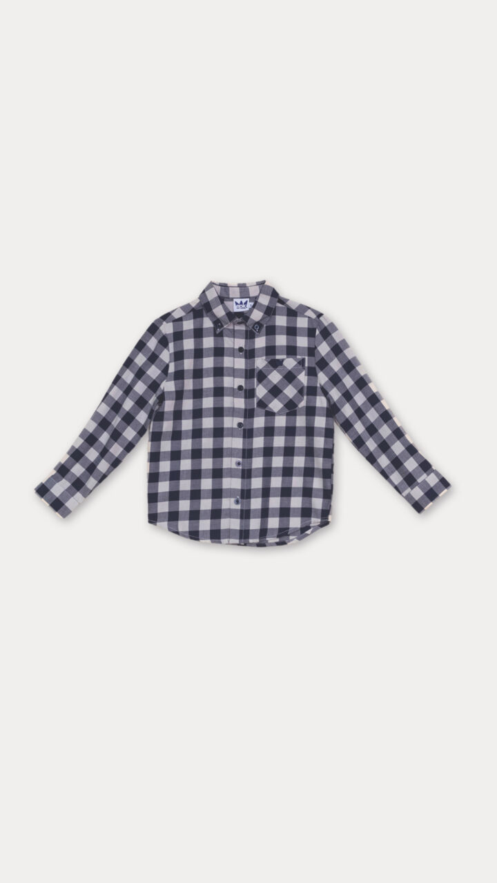CAMISA DE CUADROS AZULES Y CREMA