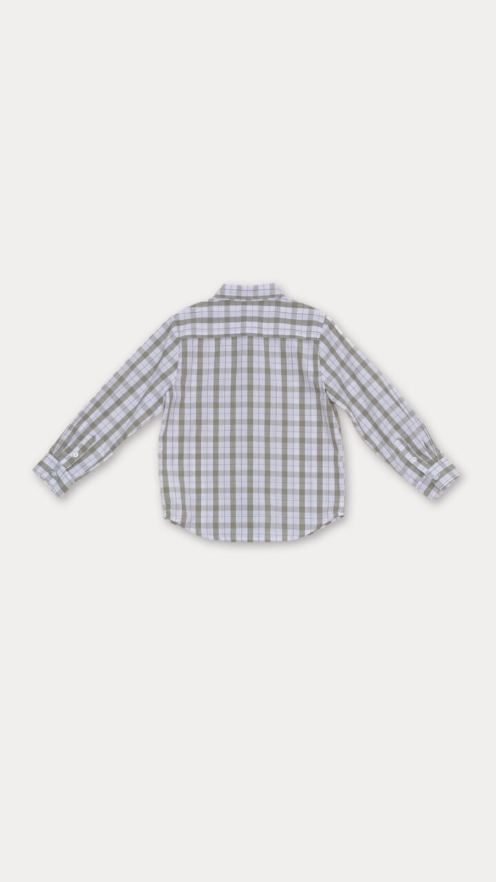 CAMISA DE CUADROS BLANCOS Y VERDES - Imagen 2