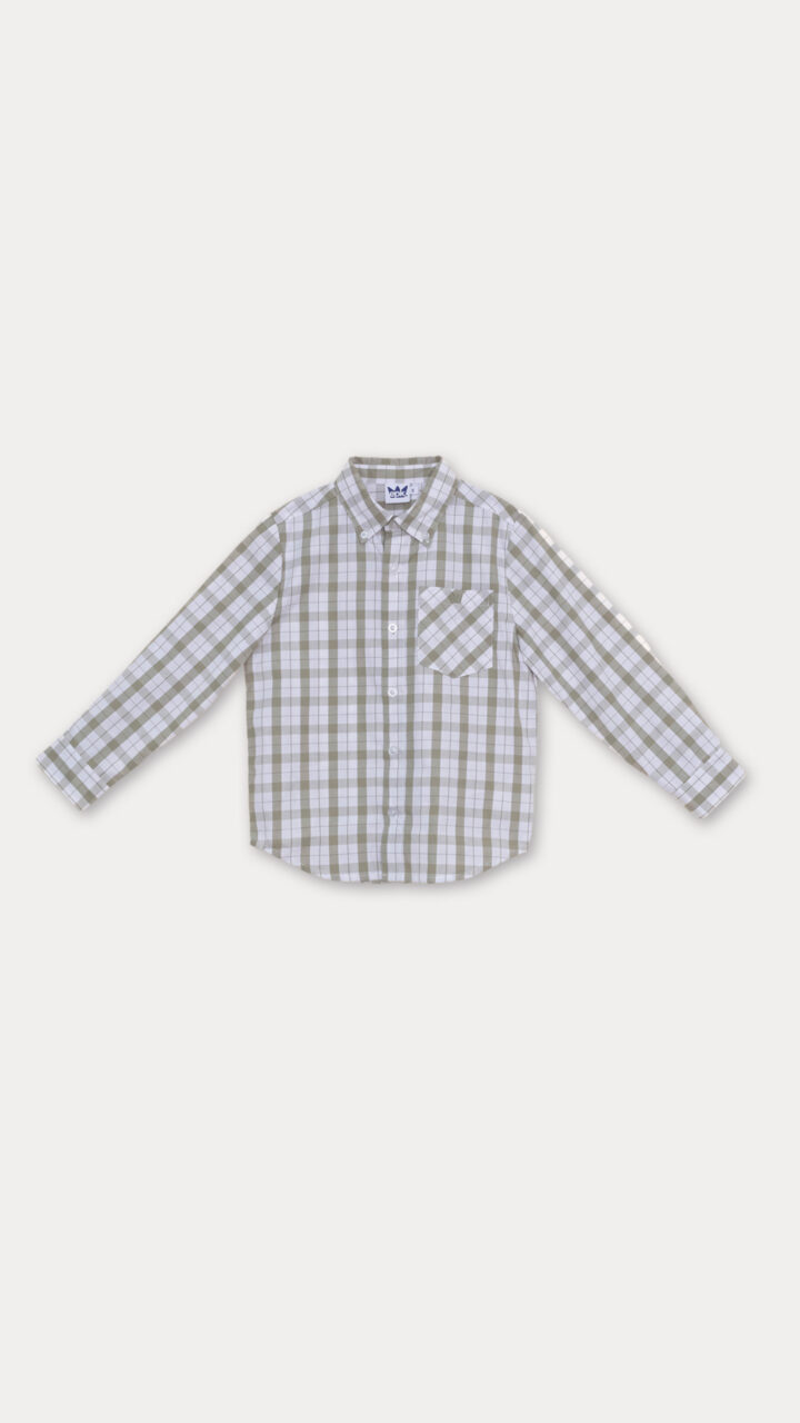 CAMISA DE CUADROS BLANCOS Y VERDES