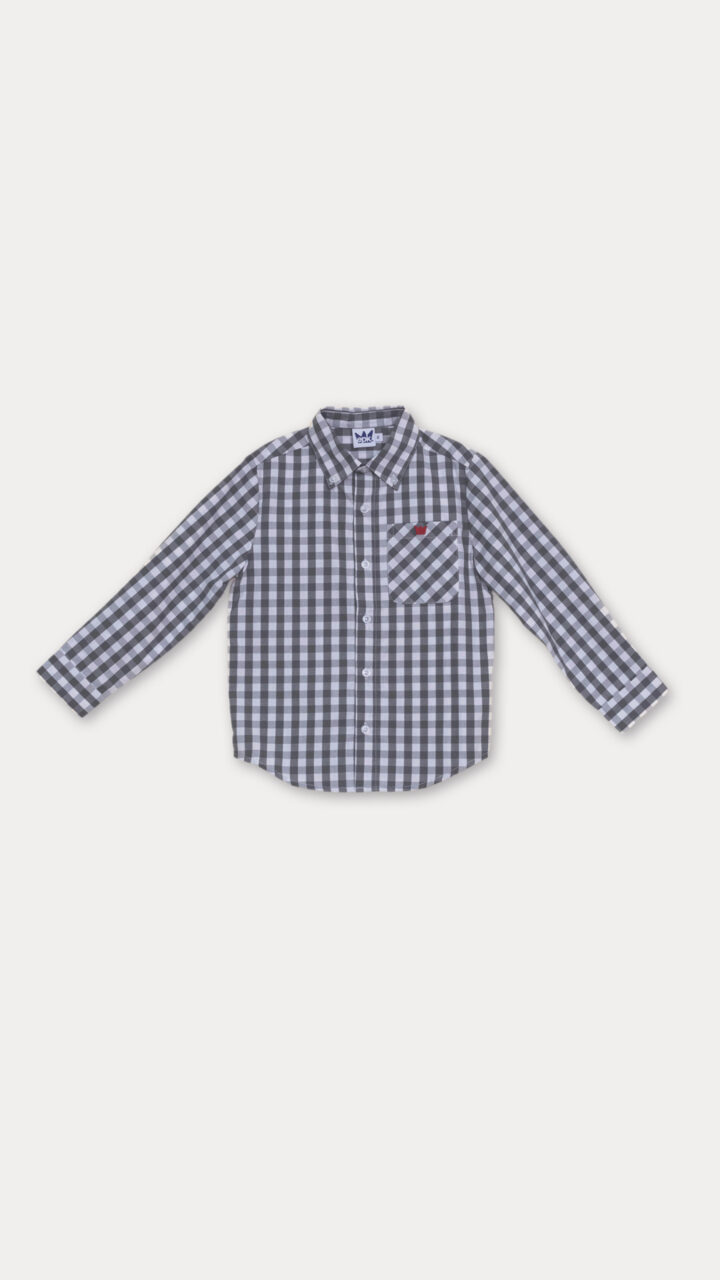 CAMISA CUADROS BLANCOS Y GRISES
