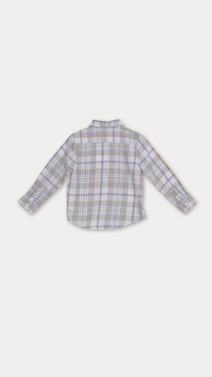 CAMISA DE CUADROS GRISES Y CAQUIS - Imagen 2