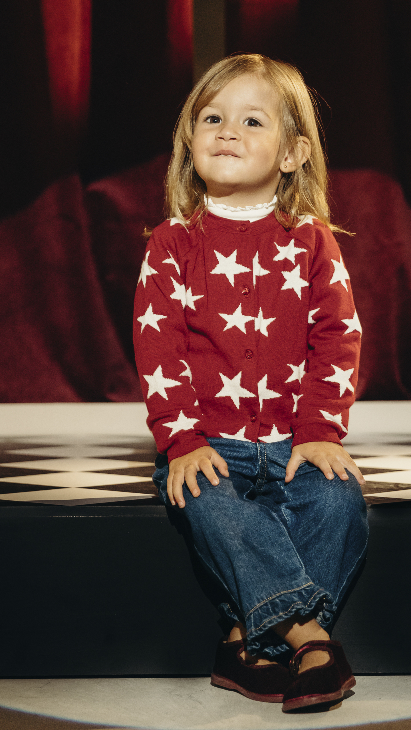 CARDIGAN VINOTINTO DE ESTRELLAS - Imagen 3