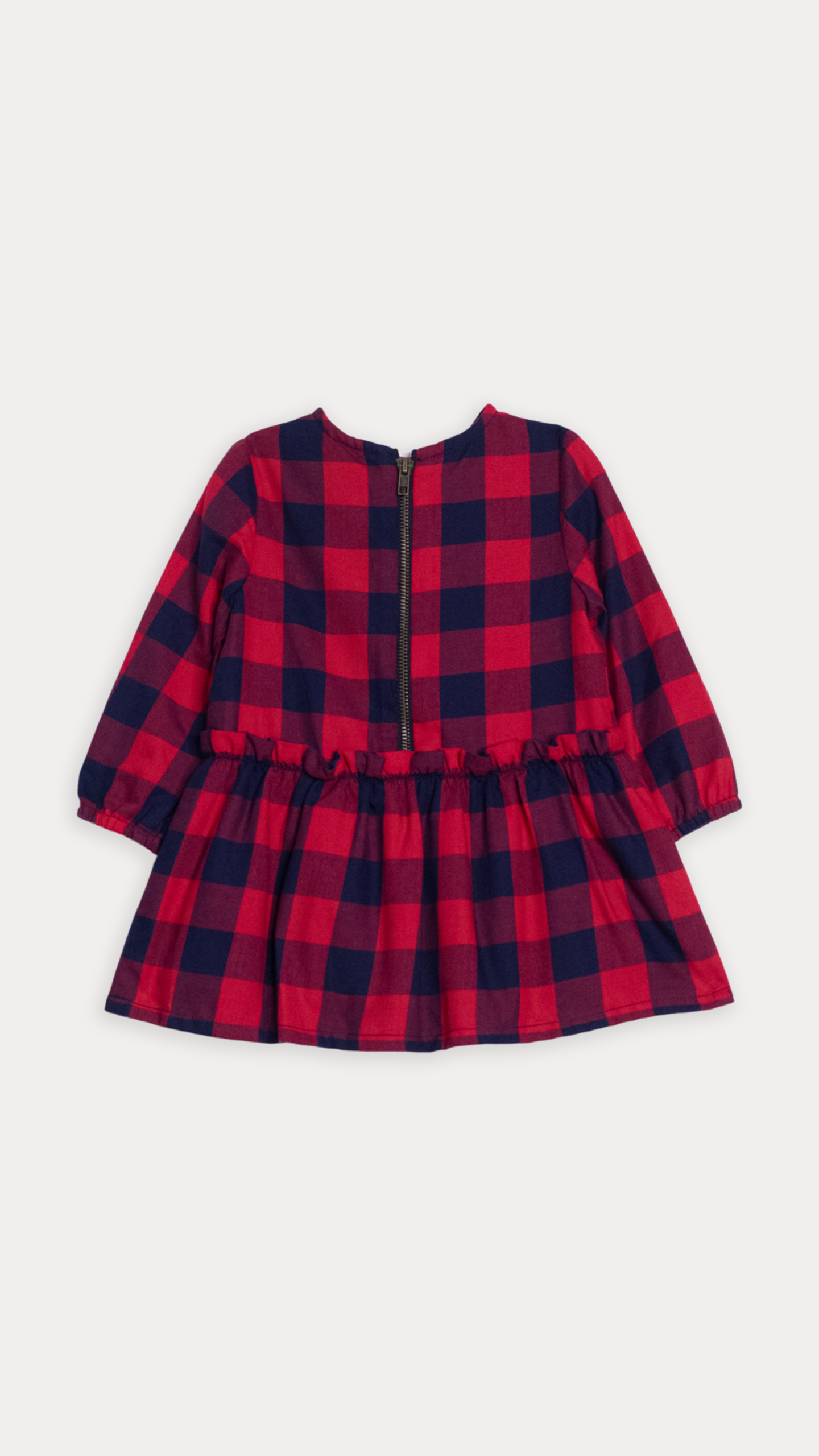 VESTIDO DE CUADROS VINOTINTO Y AZUL - Imagen 2