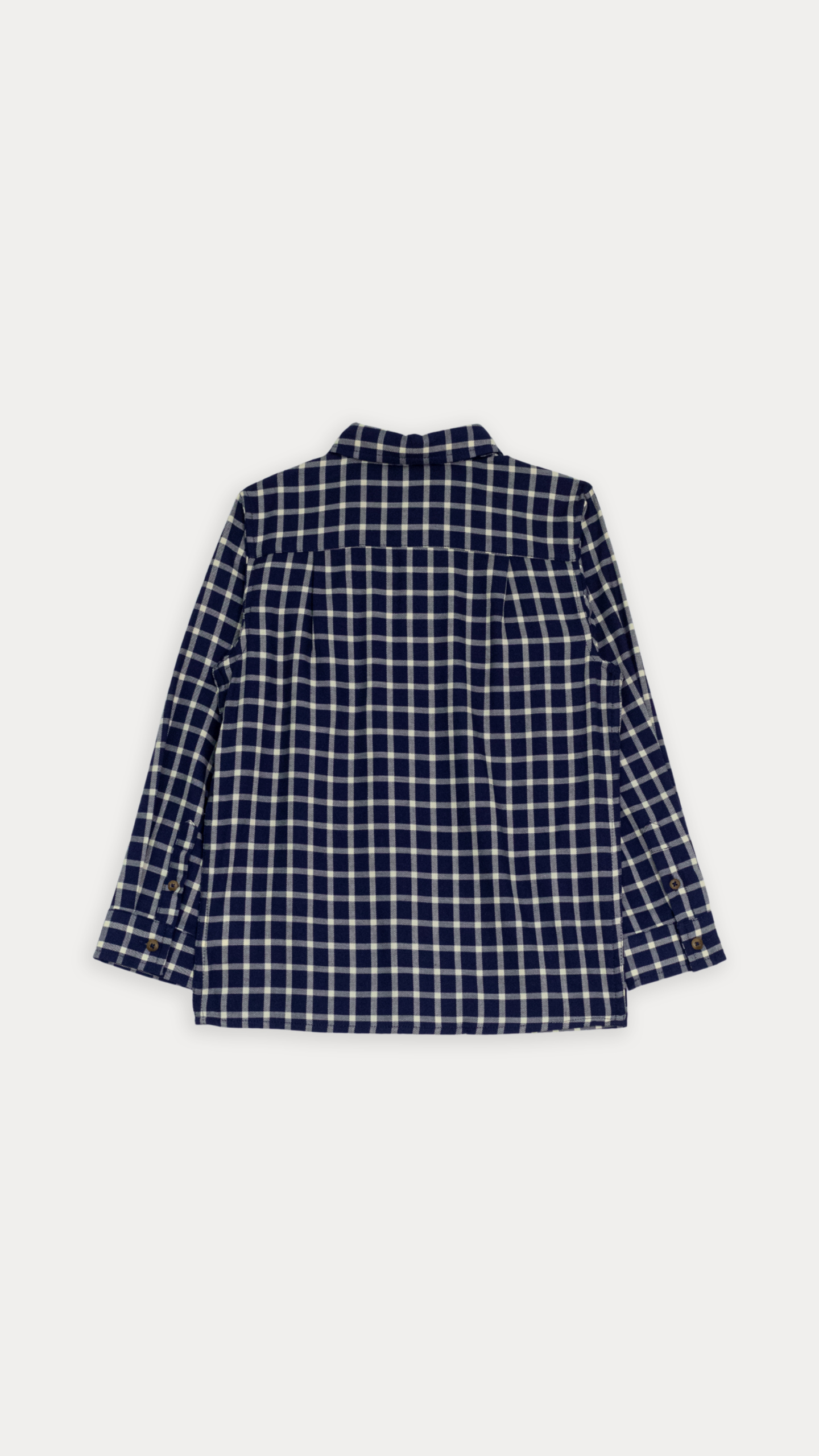 CAMISA DE CUADROS AZUL Y CREMA - Imagen 2