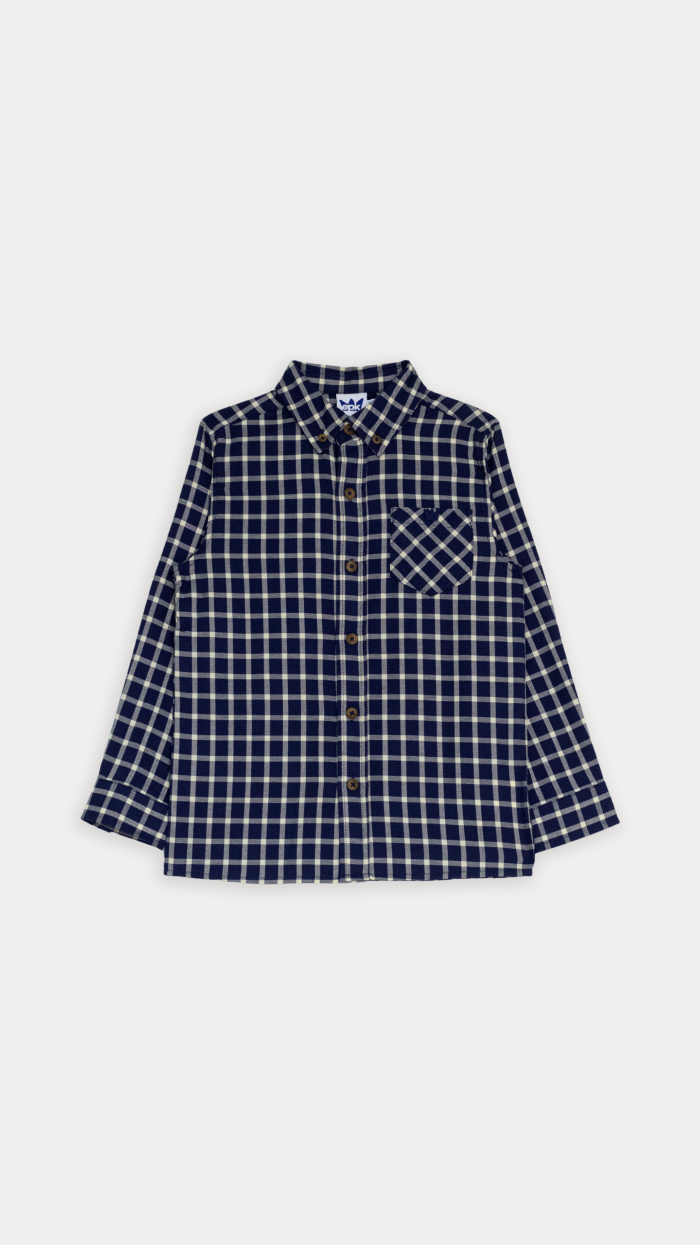 CAMISA DE CUADROS AZUL Y CREMA